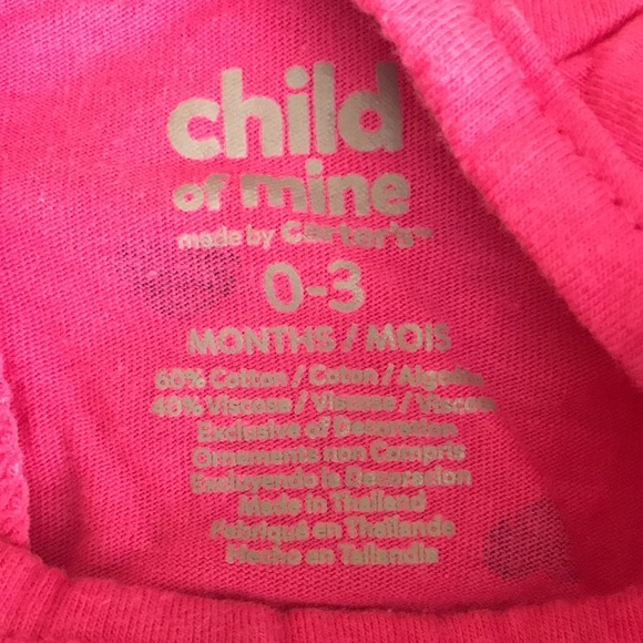 🌸3/$10🌸Child of Mine baby girl long sleeve shirt with 🙉 Monkey 0-3M🌸 - Picture 4 of 4